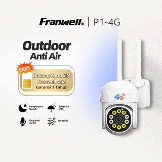 Franwell P1 CCTV 4G Outdoor Anti Air | Gratis SIM | Tanpa WiFi | 1080P Night Vision | Audio 2 Arah