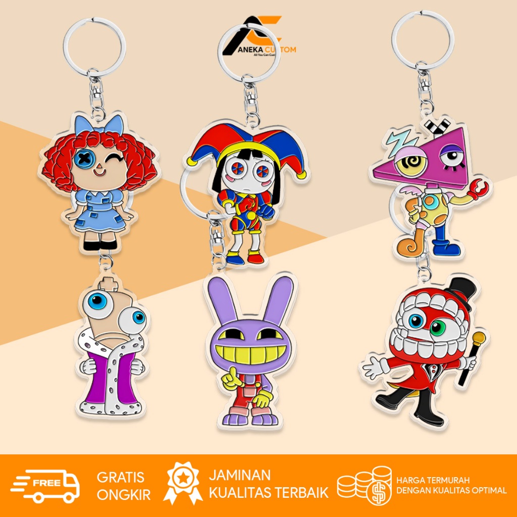 GANTUNGAN The Amazing Digital Circus Character พวงกุญแจอะคริลิค / พวงกุญแจอะคริลิค CIRCUS DIGITAL