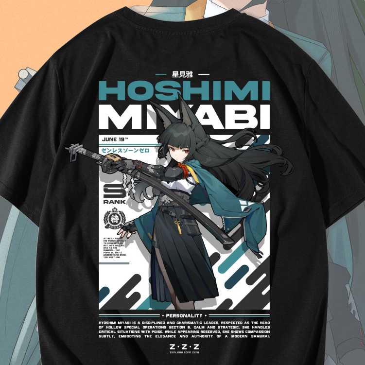HOSHIMI MIYABI ZENLESS ZONE ZERO เสื้อยืด - MENS & WOMENS DISTRO เสื้อยืด ANIME & เกมเสื้อยืด ZZZ HO