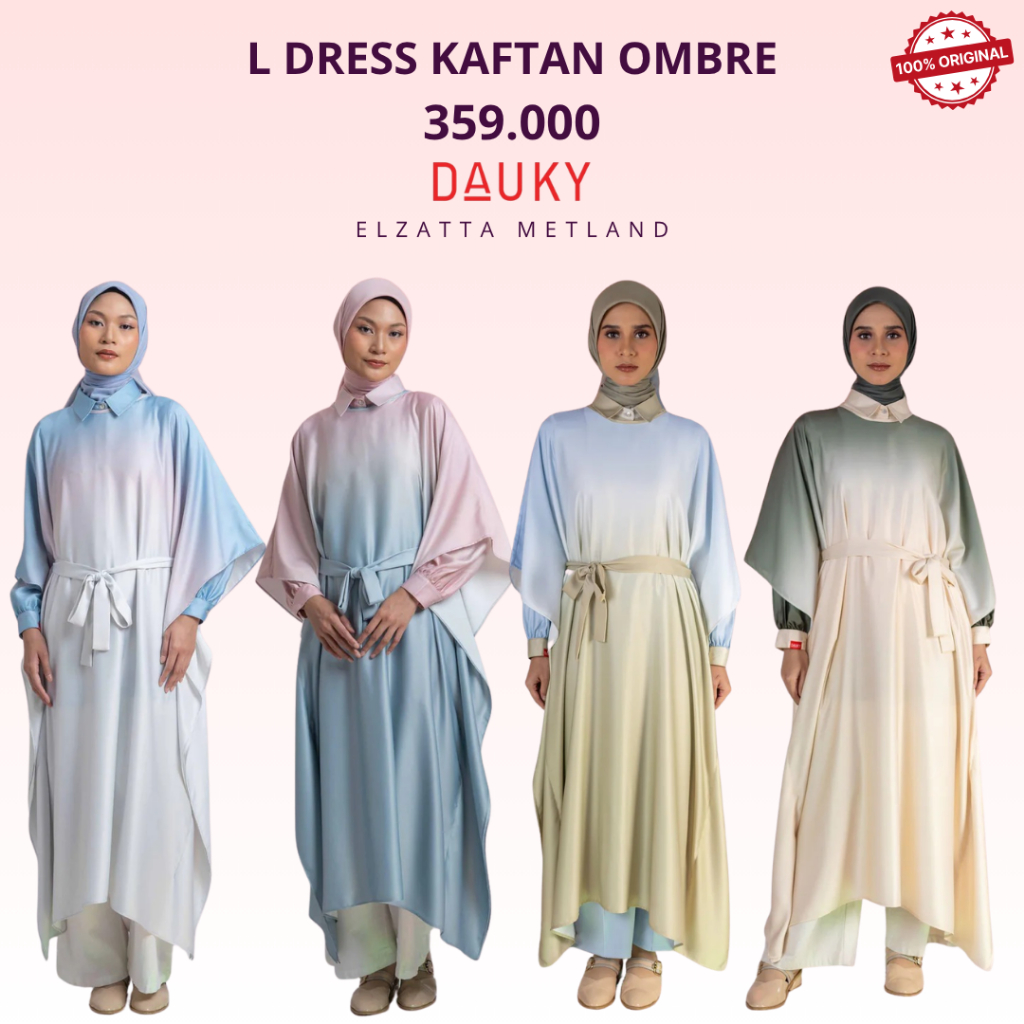L Dress Kaftan Ombre Dauky Dress kaftan สําหรับผู้หญิงผู้ใหญ่