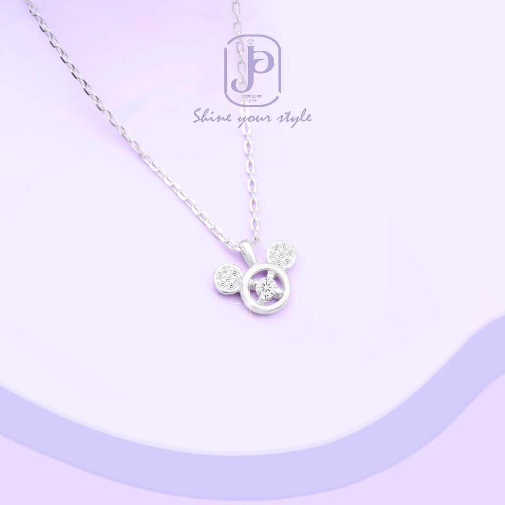 Kimupe - สร้อยคอผู้หญิง Mickey Elea สีเงินสวย Kls111