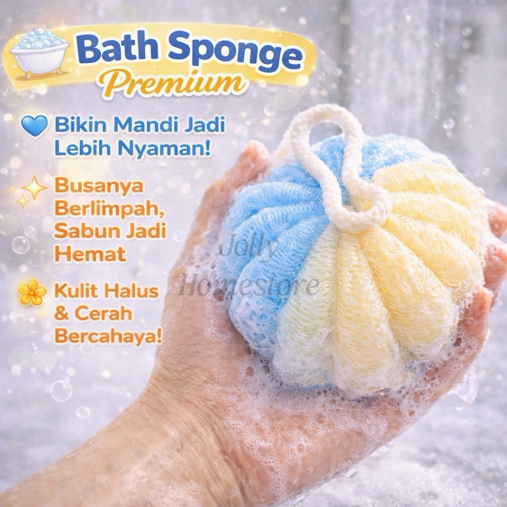 JOLLY JOLLY JOLLY | Multi-Foam Body Cleansing Bath Sponge, Soap Saving | เหมาะสําหรับทุกสภาพผิว