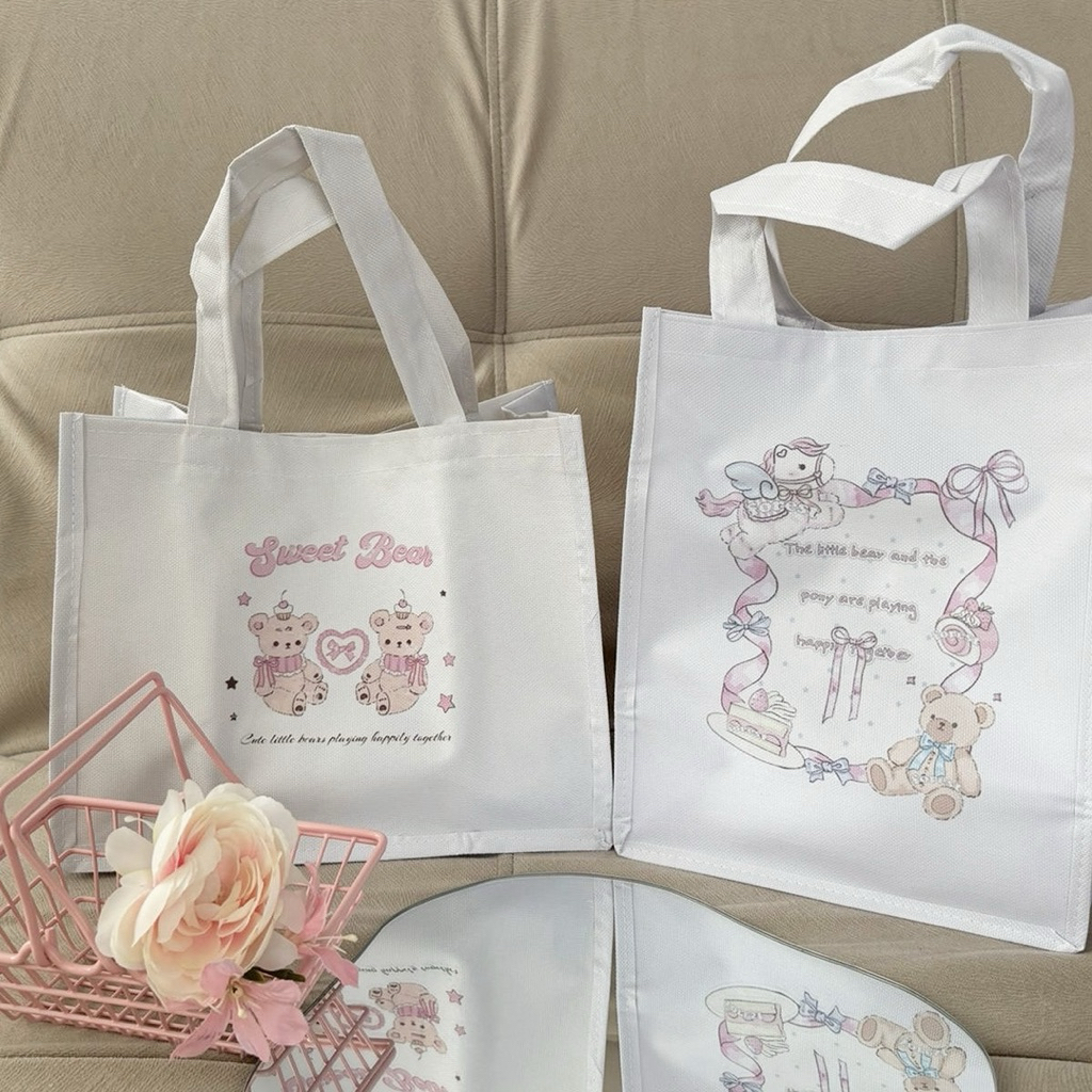 Mocorie - Miffiete coquette Totebag / coquette Lunch Bag / coquette Lunch Bag / Ribbon Lunch Bag / O