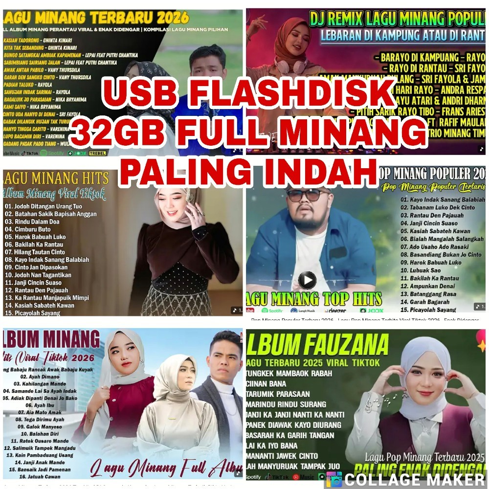 (MINANG JO LAMMAK) USB FDISK VGEN 8-128GB FULL CHOICE ของ MOST BEAUTIFUL MINANG SONGS