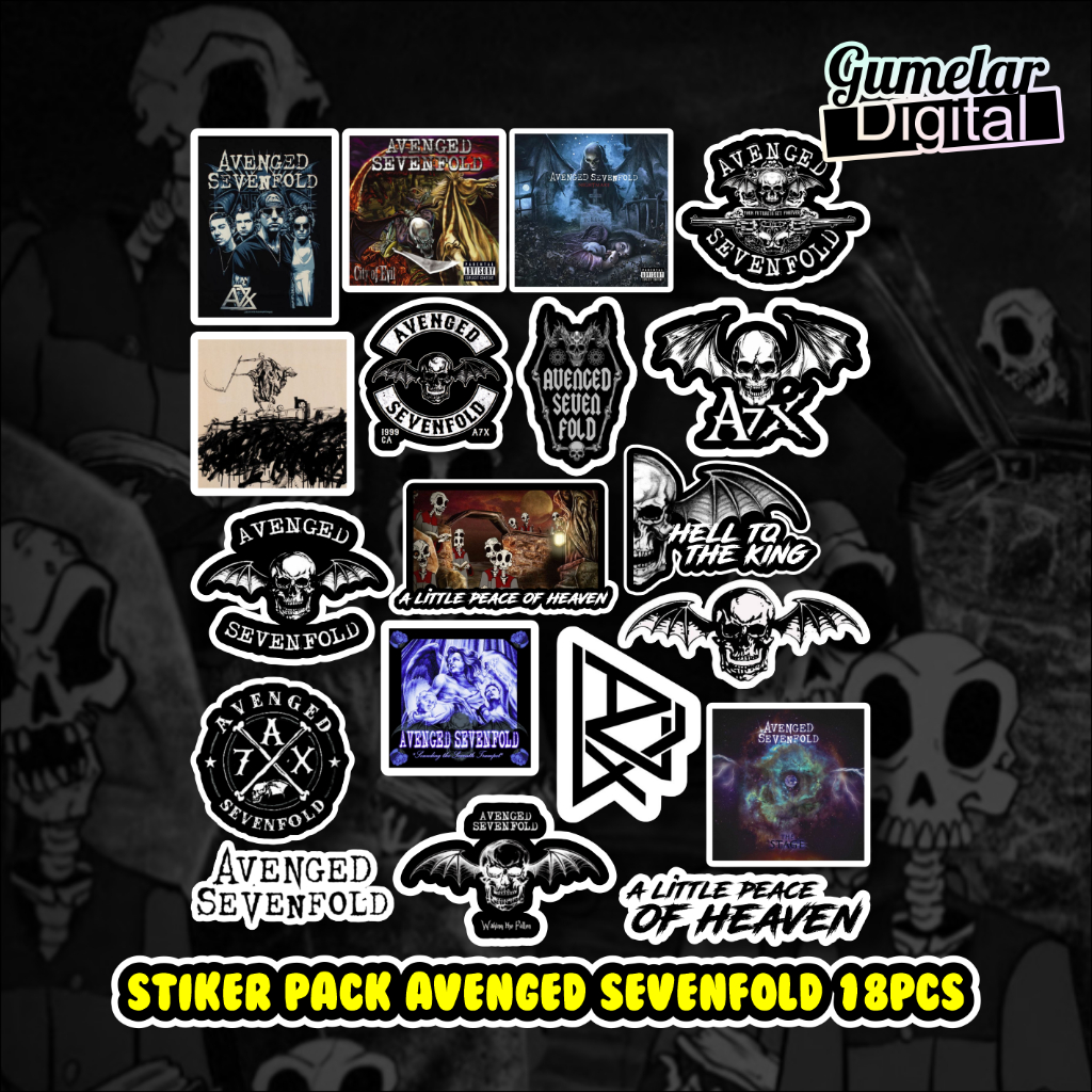AVENGED SEVENVOLD STICKER PACK 18PCS A7X A LITLE PEACE OF HEAVEN AVENGED