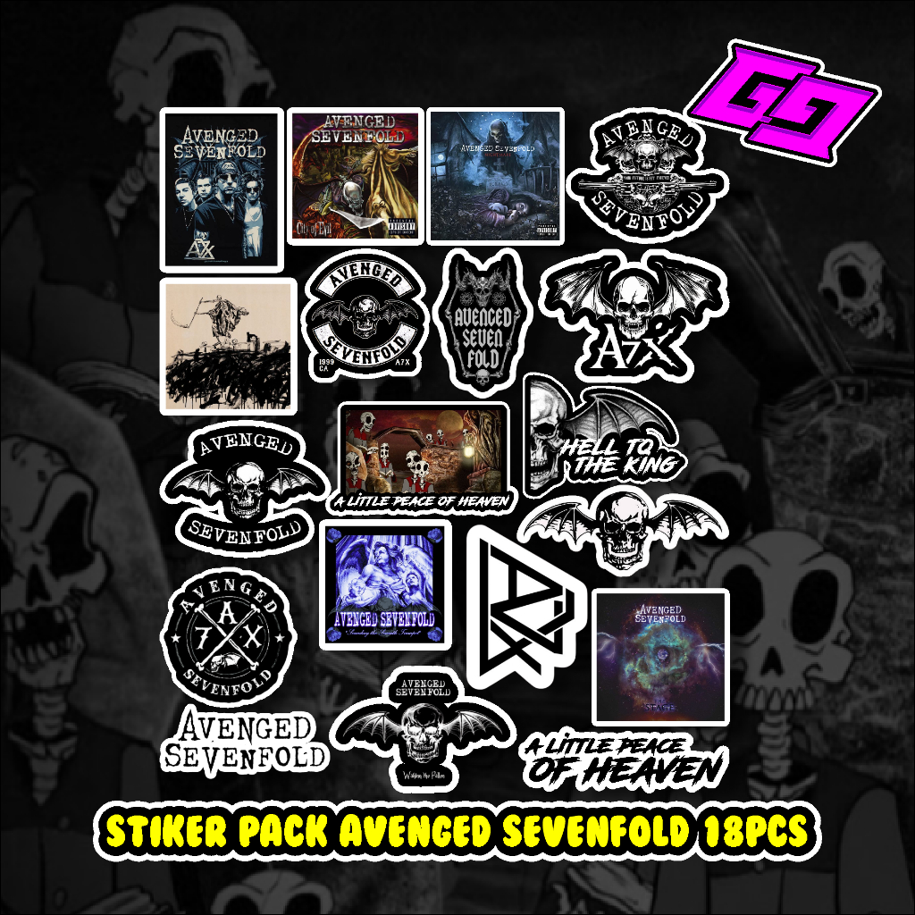 AVENGED SEVENVOLD STICKER PACK 18PCS A7X A LITLE PEACE OF HEAVEN AVENGED