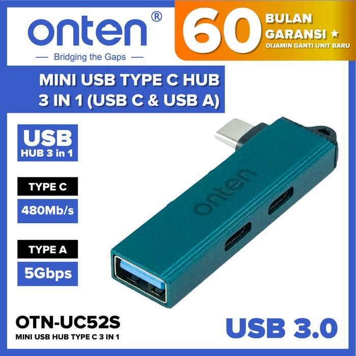 ONTEN USB HUB TYPE C ถึง USB 3.0 + TYPE C