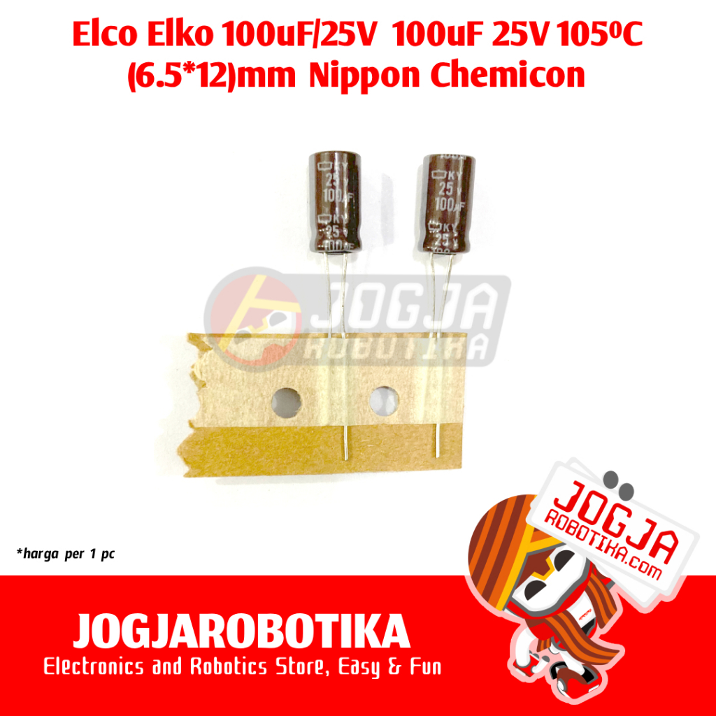 Elco Elko 100uF/25V 100uF 25V 105C (6.5*12)mm Nippon Chemicon
