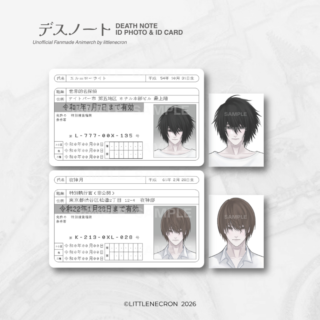 [littlenecron] DEATHNOTE - การ์ดรูปถ่าย Light & Lawliet / ID