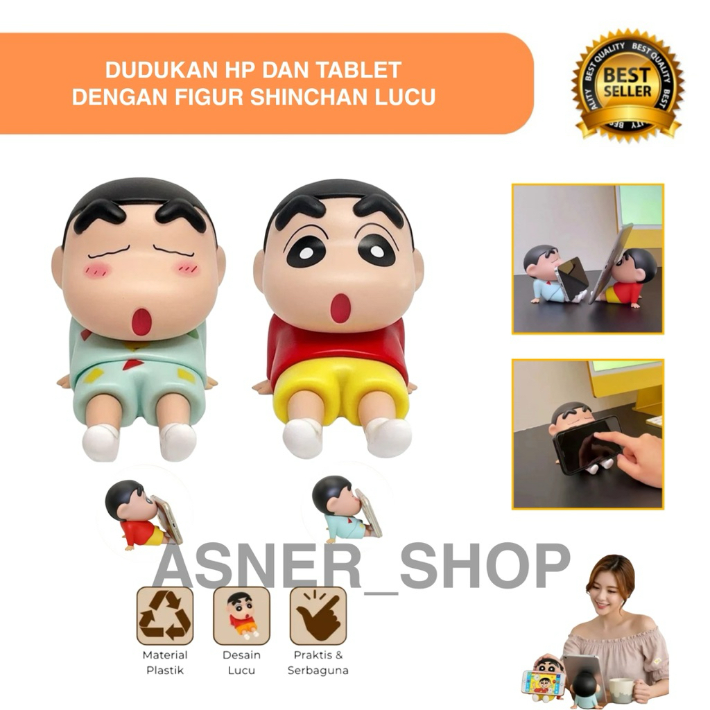 HP (PHS) Shincan Phone Holder Cute Character Motif Long Table Stand / Phone Holder Toy Crayon