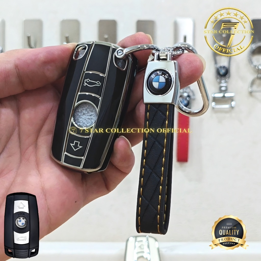 ปลอกกุญแจรถ BMW OLD รุ่น BMW 320i e90 X1 X5 X6 BMW 5 3 Series Z4 Premium Silver Edge