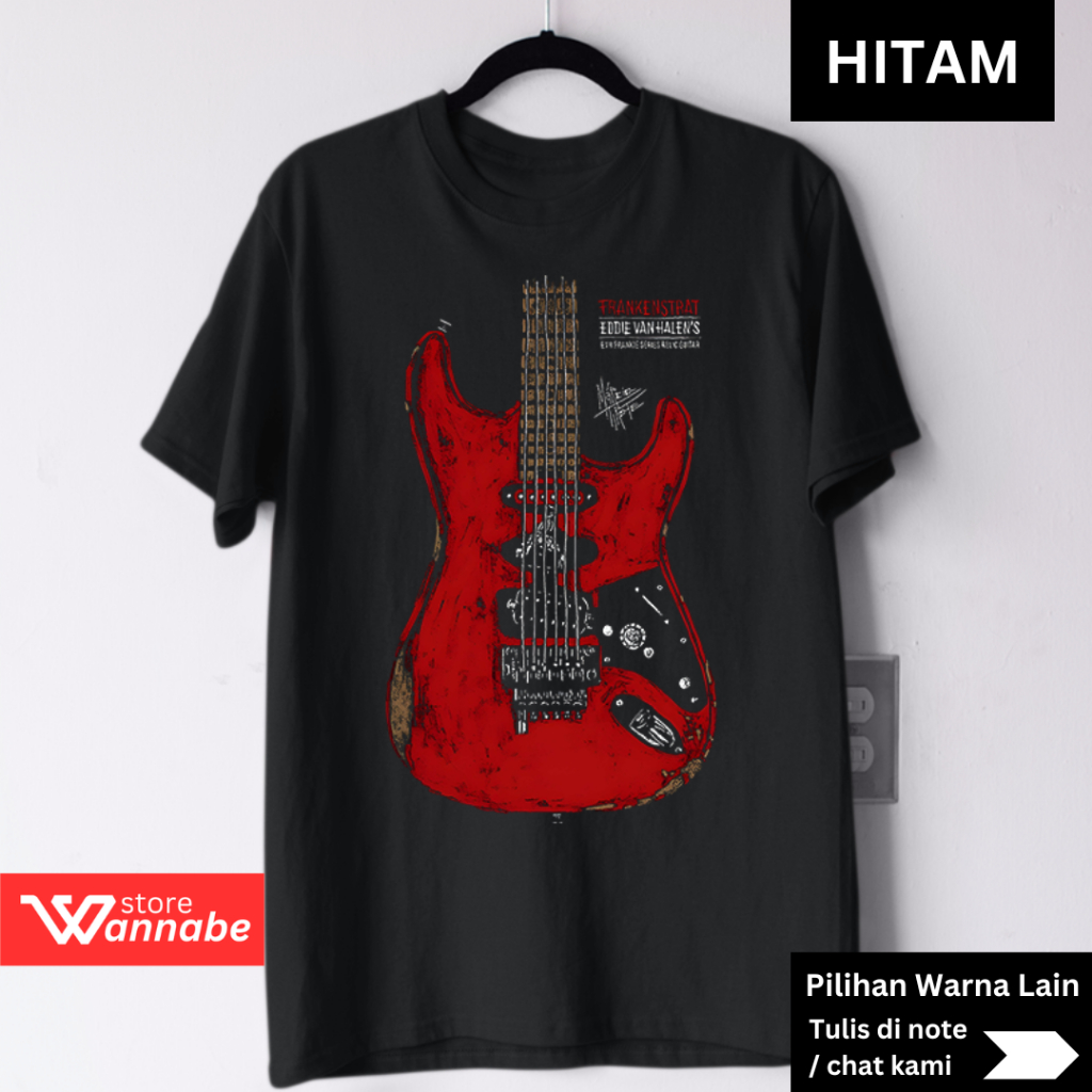 MERAH KATUN Van Halen Guitar Graphic Band T-Shirt – Rock Classic Eddie Style T-Shirt – Ikonik Red Gu