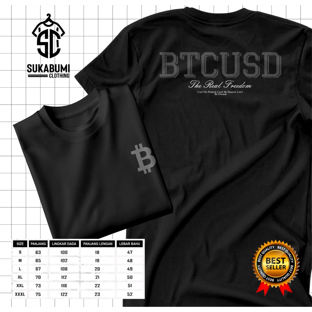 ใหม่ยอดนิยม BTC&USD Treder เสื้อยืด Distro Top Cotton Combed 24s Unisex