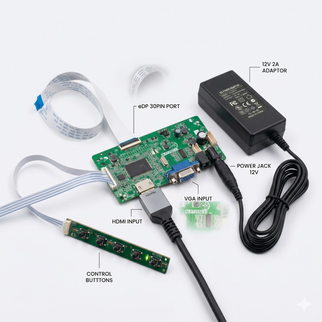 บอร์ด HDMI VGA eDP 30Pin สําหรับแผงแล็ปท็อป 1920x1200 1920x1080 1600x900 1366x768 Full HD N140BGA-EA