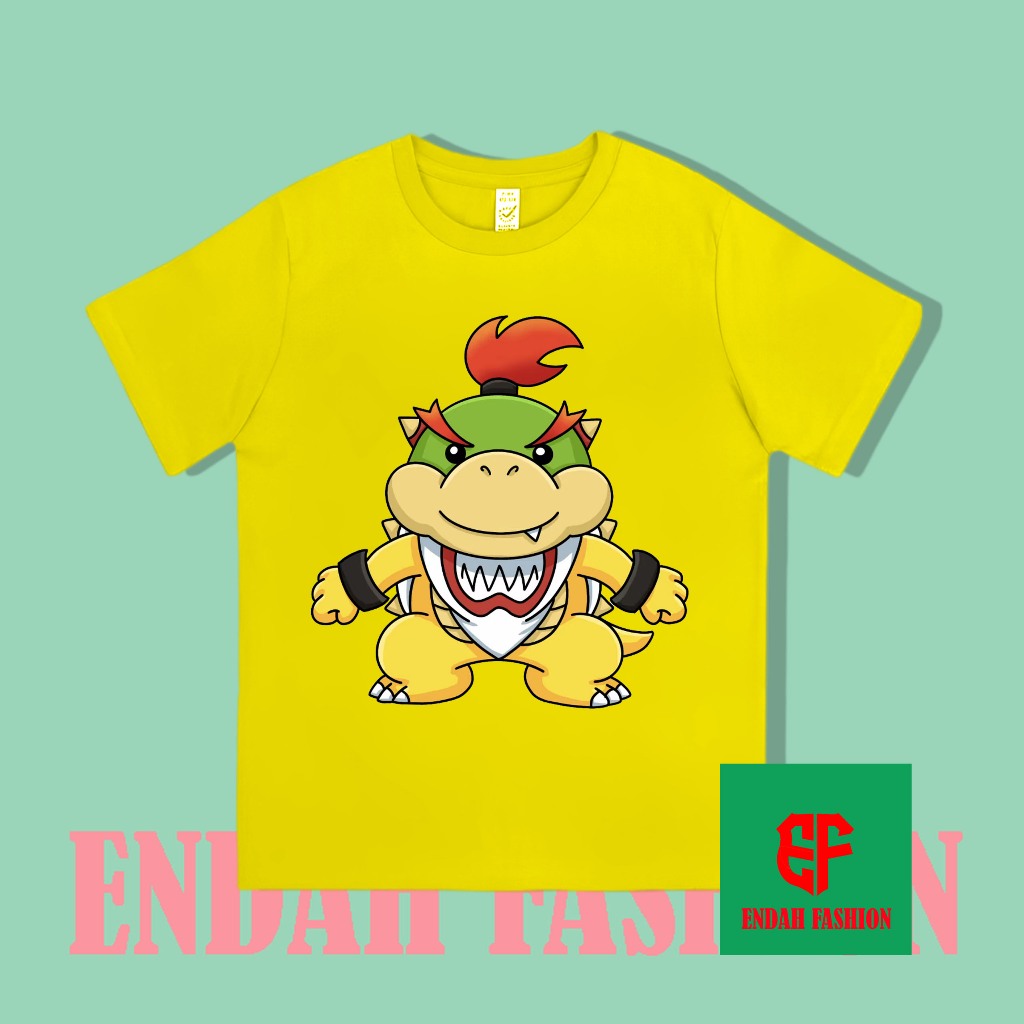 เสื้อผ้าเด็ก SUPER MARIO CHILDRENS เสื้อยืดพร้อม BROWSER JR CHARACTERS