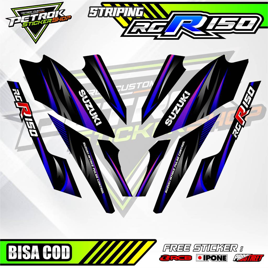SUZUKI RG R150 VARIATION STRIPING / RG R150 MOTORCYCLE VARIATION STICKER LIST