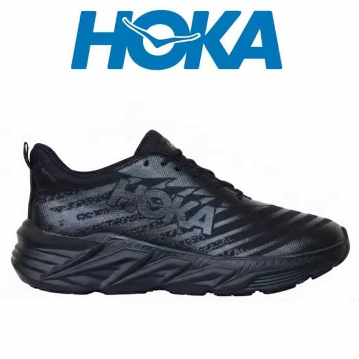 รองเท้าวิ่งผู้ชาย HOKA FITNESS RUNNING SPORTS ผู้ชายและผู้หญิง HOKA PLAIN สีดํา