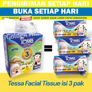 ( BARU) TESSA ISI 3 Facial Tissue (330 ply x 3 pak) | hemat isi 3