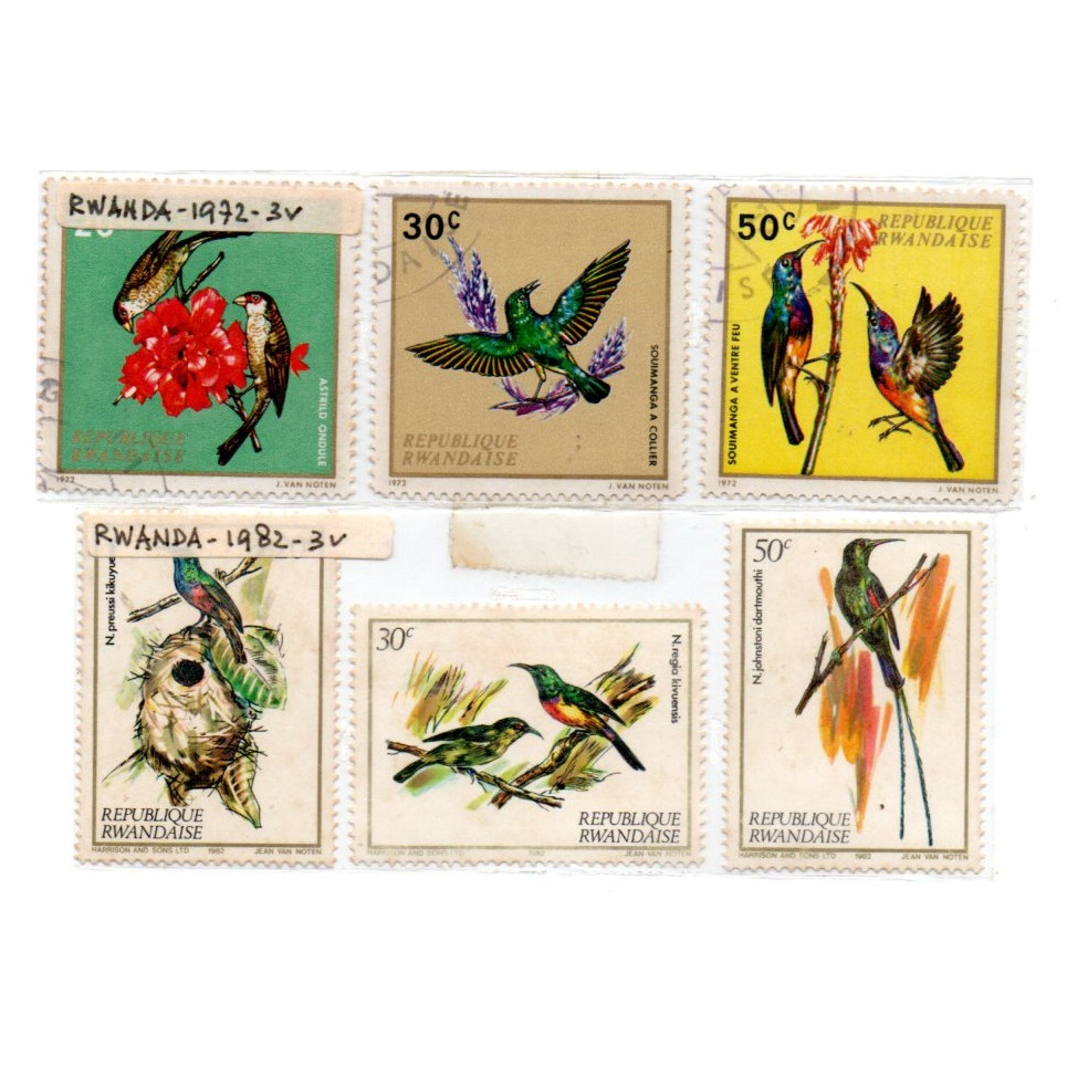 Fauna Bird Theme Stamp 378 Rwanda มือสอง