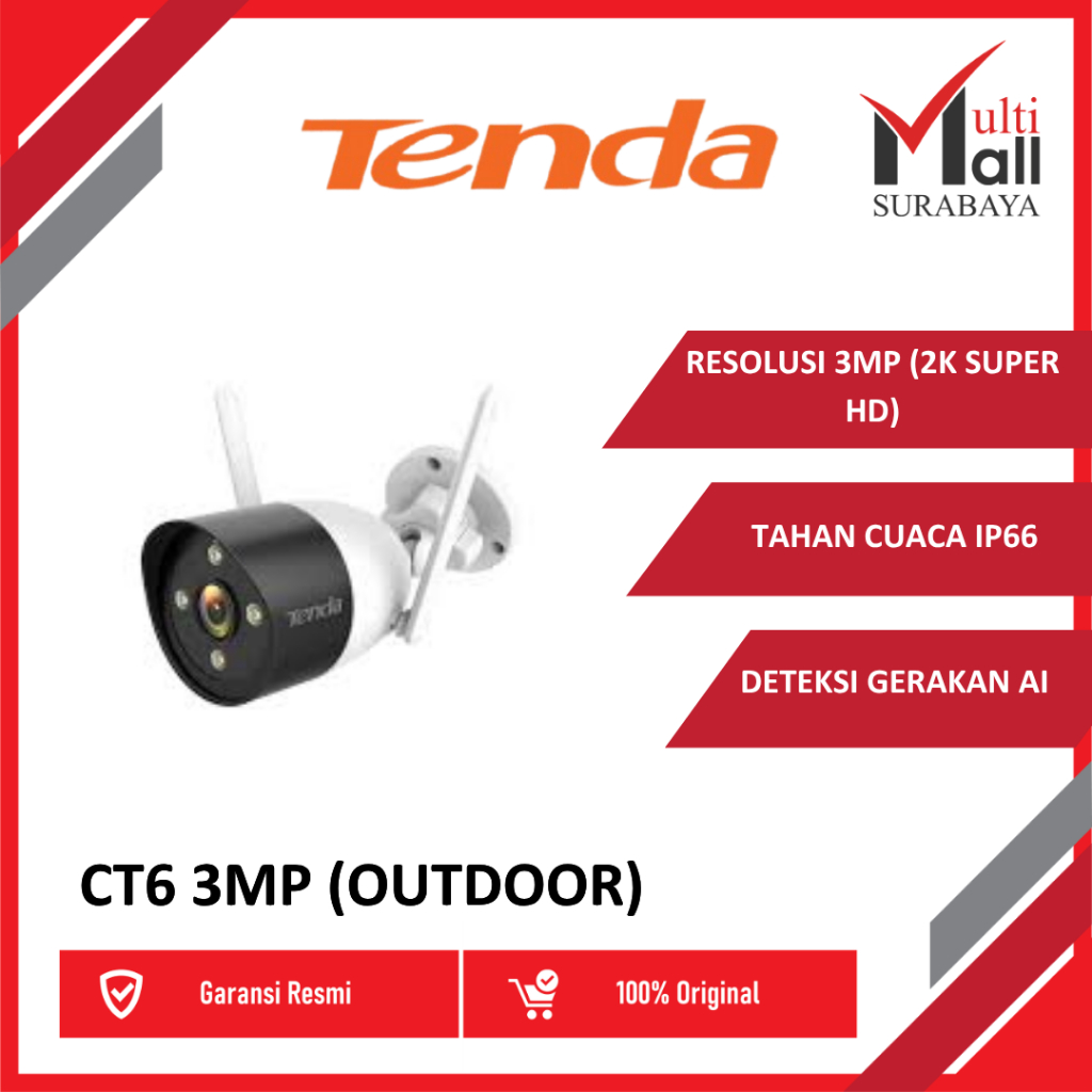 TENDA CT6 3MP TENT กล้องวงจรปิด EQUIPMENT