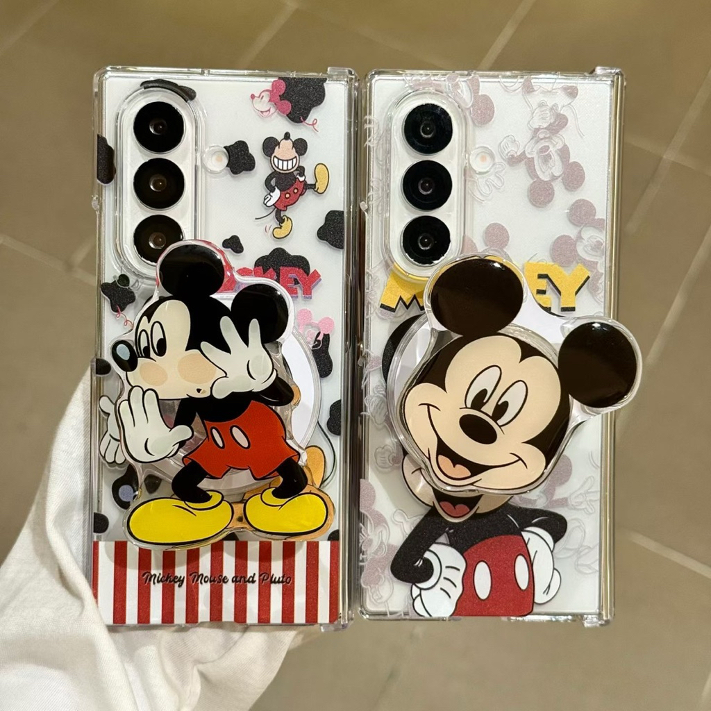 SAMSUNG GANTUNGANใหม่Zflip Zfold Magsafe Mickey Mouse Popsocketแม่เหล็กพร้อมสายโซ่HpปลอกKerenสําหรับ