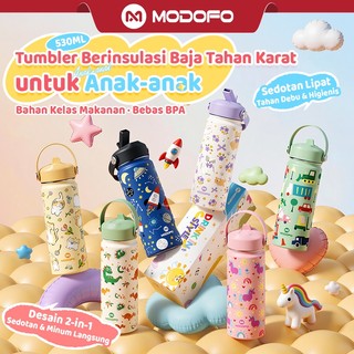 MODOFO Tumbler Stainless Tahan Panas Dingin 24 Jam 530ml Botol Minum Anak Perempuan Laki Laki Tumblr Aesthetic BPA Free Termos Air Panas