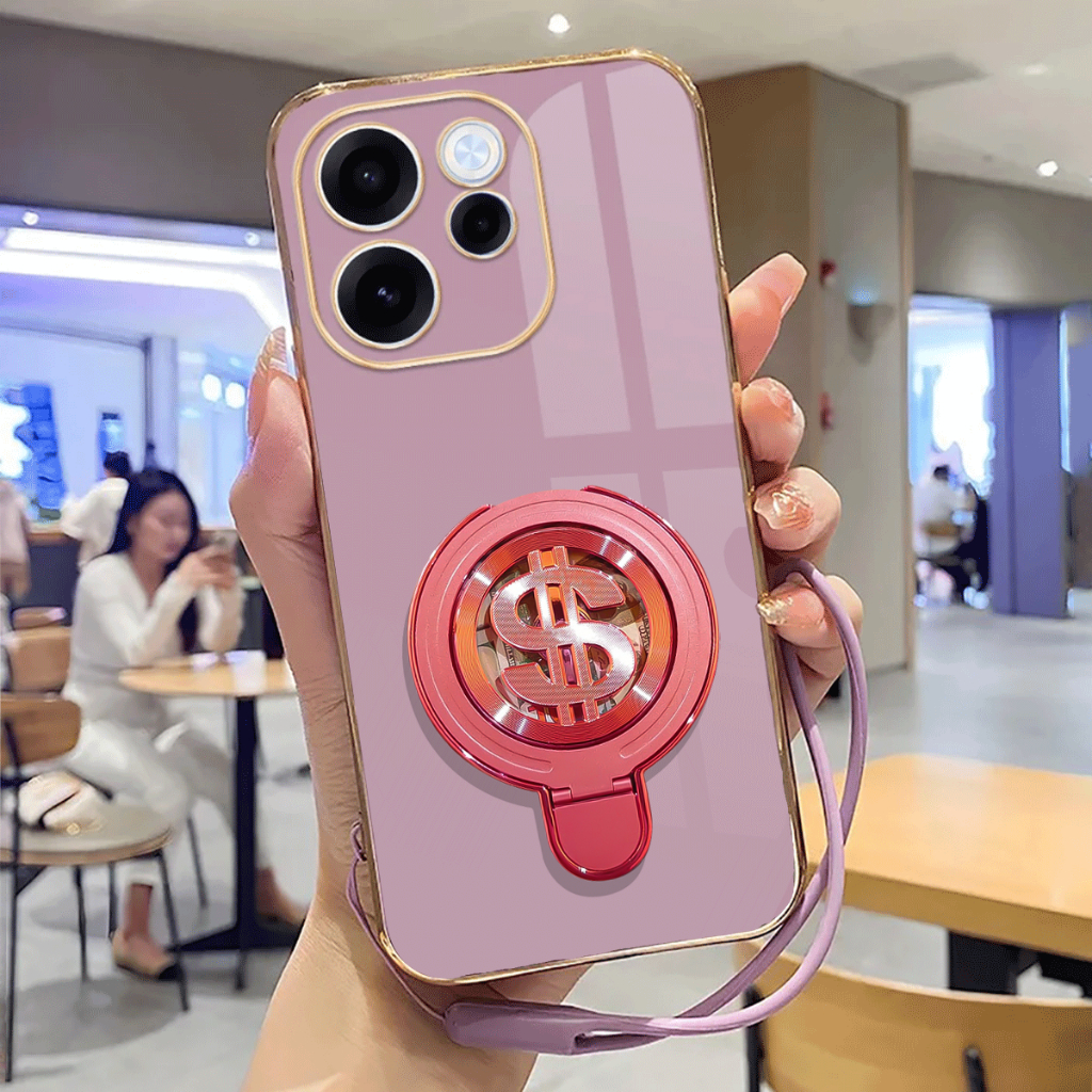 ล่าสุด Oppo Reno 15F Case Softcase Stand Holder Ring Dollar Luxury Plating