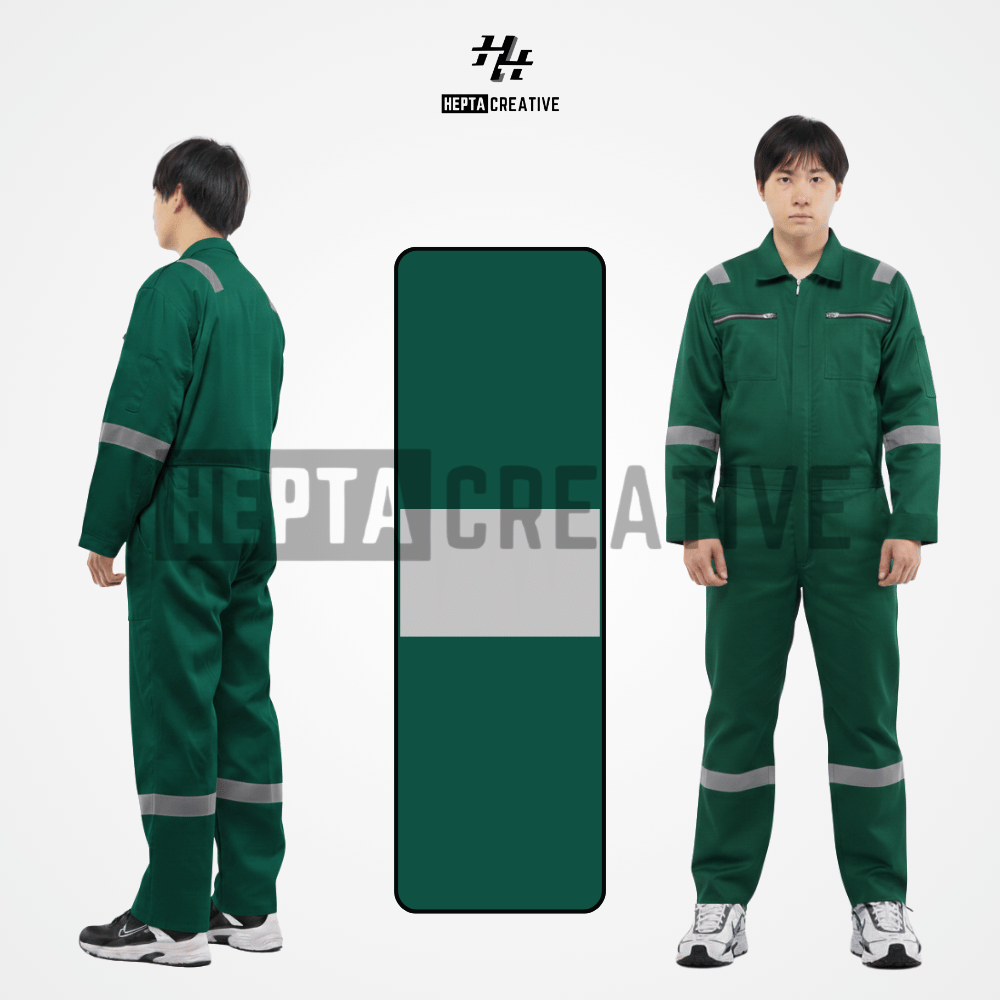 HIJAU HEPI CREATIVE WEARPACK SAFETY GREEN P3 COVERALL REFLECTIVE LIGHT UP KATELPAK SCOUTLIGHT
