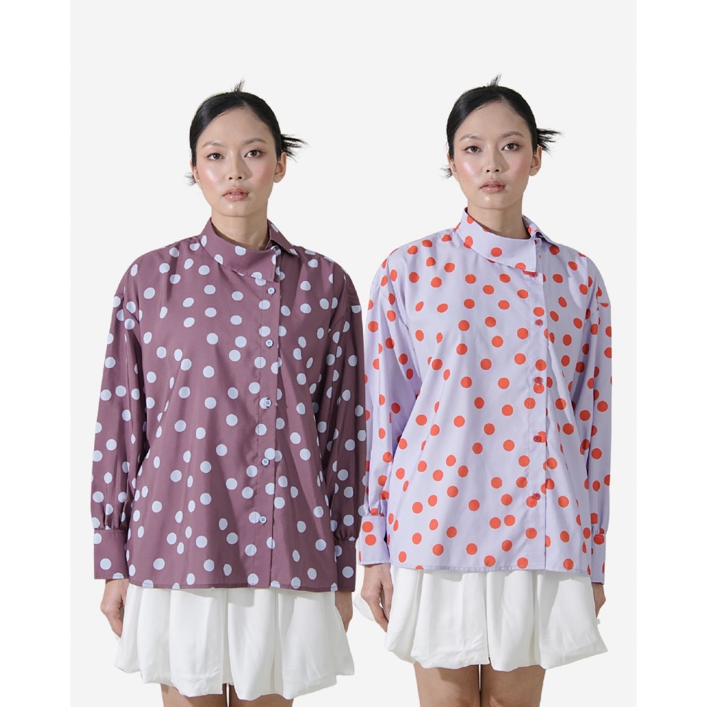 KEMEJA TUFFAH PUFF - SOPHIA TOP - POLKADOT SHIRT - เสื้อเชิ้ต POLKADOT - เสื้อเชิ้ตน่ารักทุกวัน