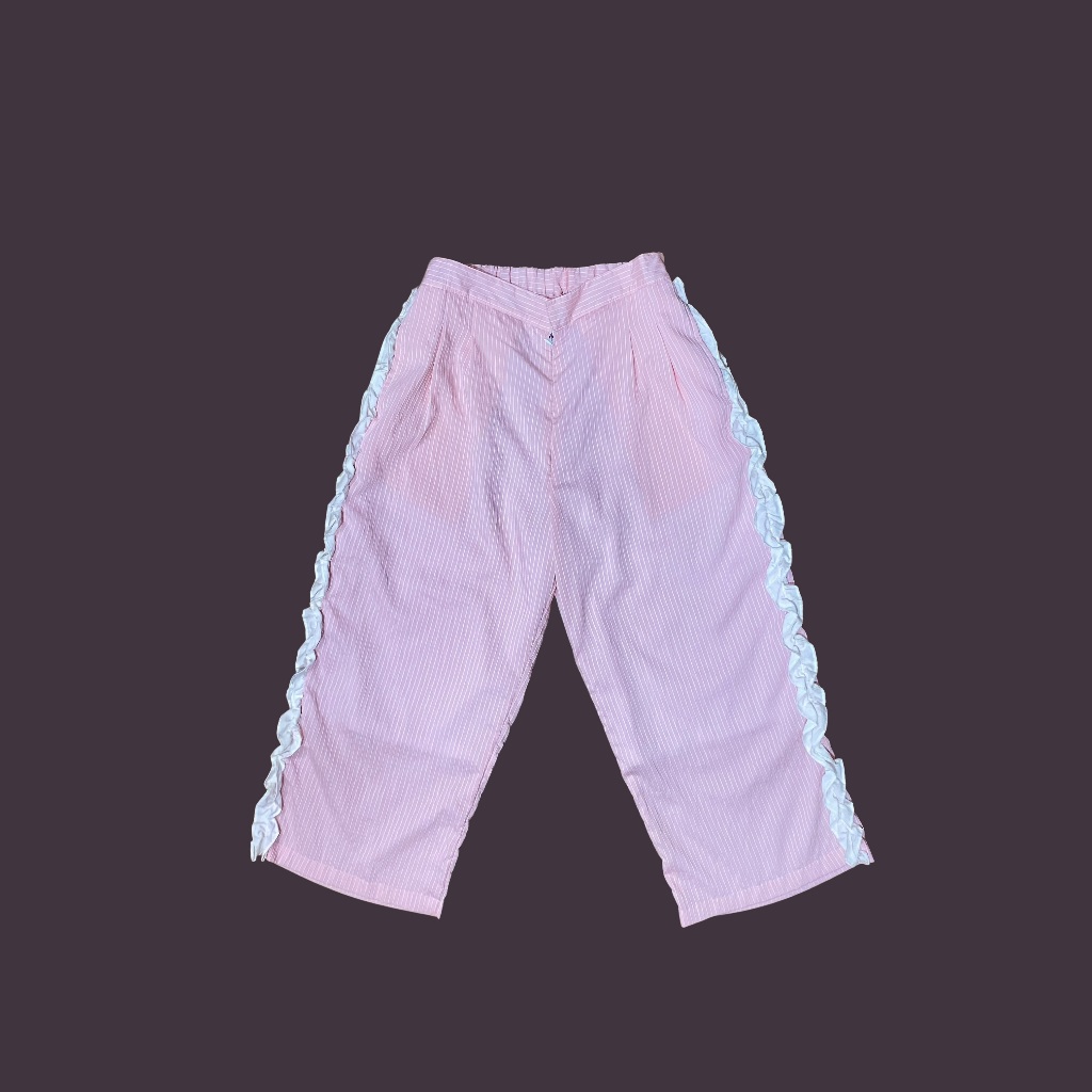 SEKAIN CURLY PANTS - กางเกงขายาวผู้หญิง Culottes PANTS Ruffle Stripe PANTS Culottes กางเกงขายาว