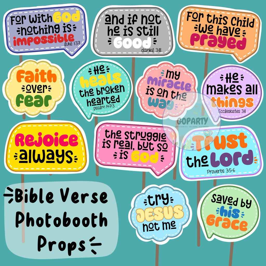 CHRISTIAN BIBLE VERSE PHOTOBOOTHOST PROPS CHRISTIAN BIBLE VERSE PHOTO STICK CHURCH