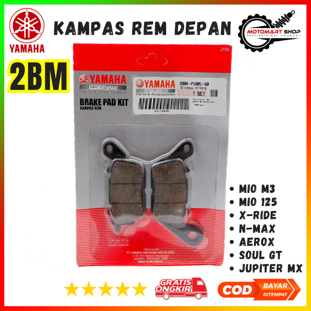 ผ้าเบรคหน้า MIO M3 ZS 125 SOUL GT NMAX AEROX JUPITER MX - 2BM-F5805-00