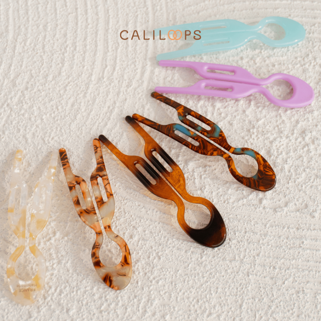 Caliloops กิ๊บติดผมรูปตัวยูสําหรับซาลาเปา, จัดแต่งทรงผม, ผมยาวและหน้าม้า, เครื่องมือบิดผม, สไตล์เกาห