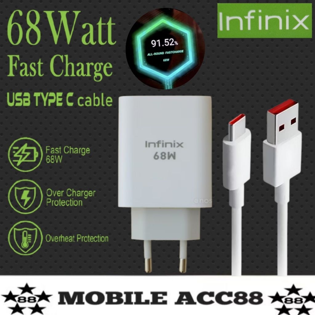 เครื่องชาร์จ Casan Infinix GT 10 Zero 20 30 X Pro Note 10 11 12 20 30 Pro ViP 68W TYPE-C ชาร์จเร็วแบ