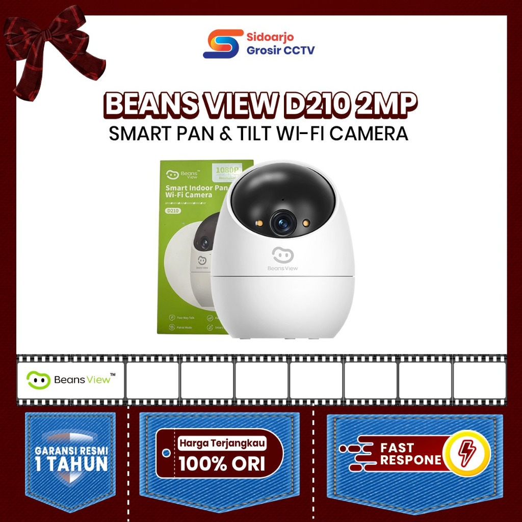 Beans View D210 3MP Smart Pan-Tilt Wifi Security Camera กล้องวงจรปิด 2K