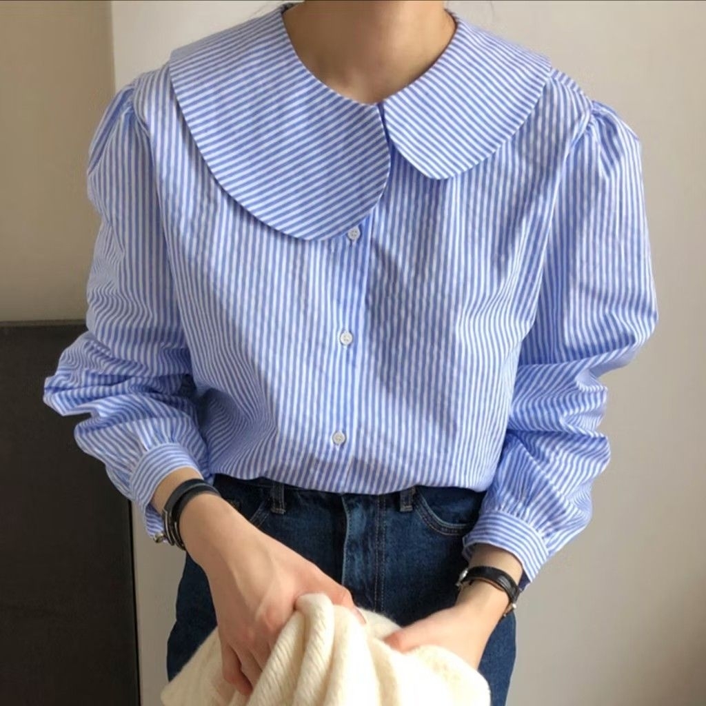 9789 khloe aymmtric parter เสื้อคอปกแพน