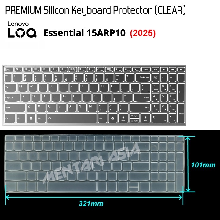 LOQ Essential 15ARP10 (2025) ตัวป้องกันคีย์บอร์ด - PREMIUM Silicon CLEAR