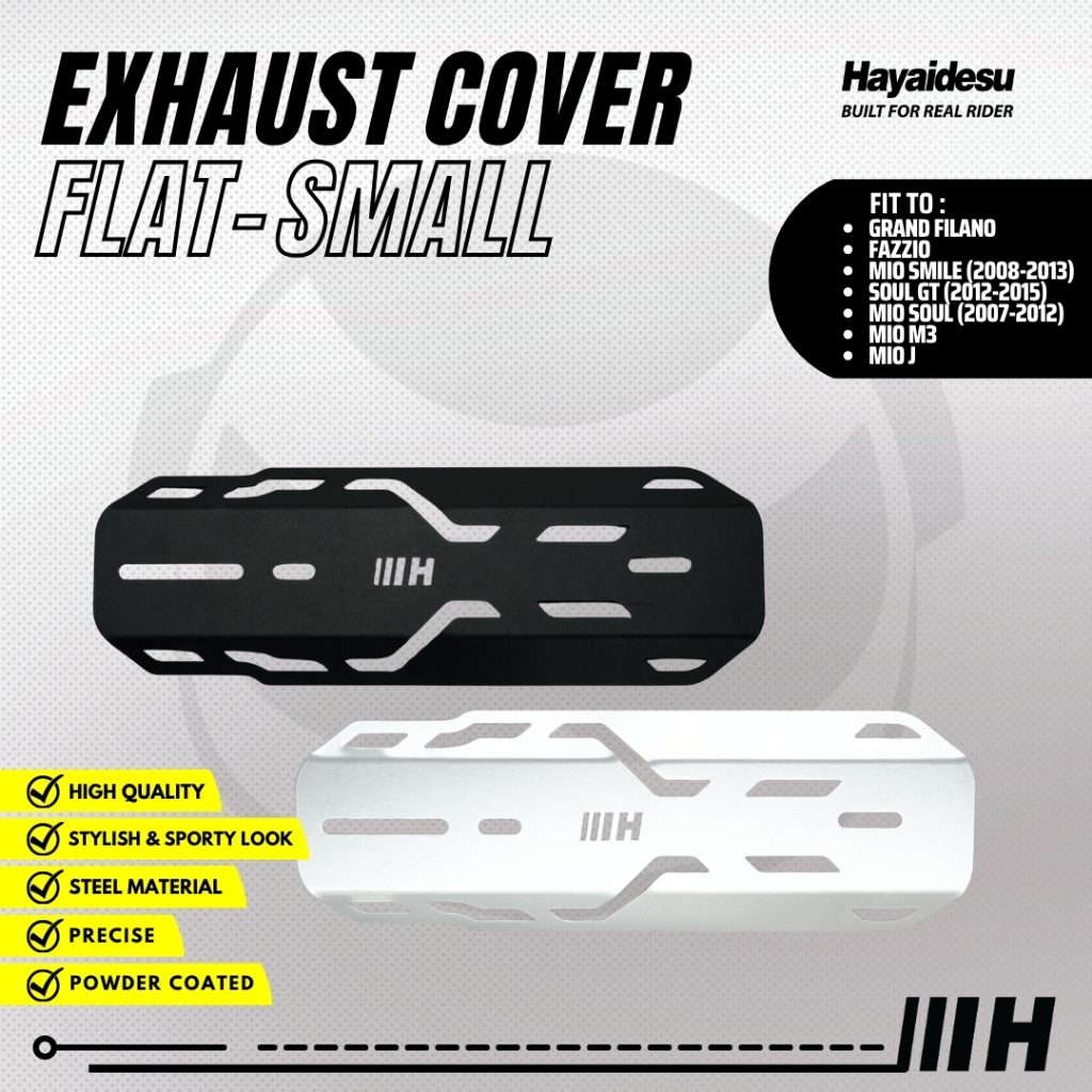 ฮายาเดซู ไอเสีย / ฝาครอบท่อไอเสีย (FLAT) Mio Smile, Mio Soul Carbu, Soul GT, Fazzio, Filano, Mio M3, Mio J Yamaha Motorcycle Exhaust Protector Shield