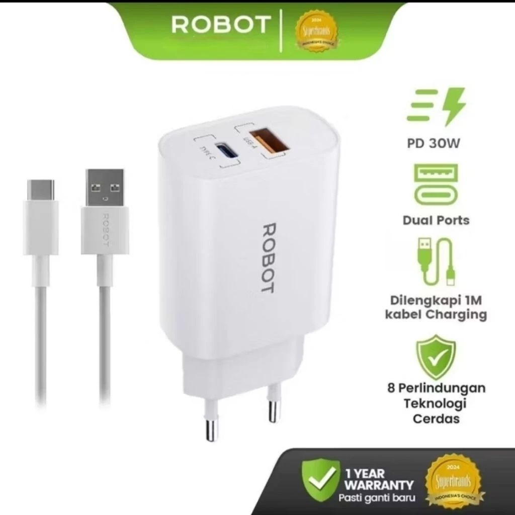 Robot RT-UC2 30W Fast Charging Original Charger Head Adapter พร้อมรับประกัน RT UC2