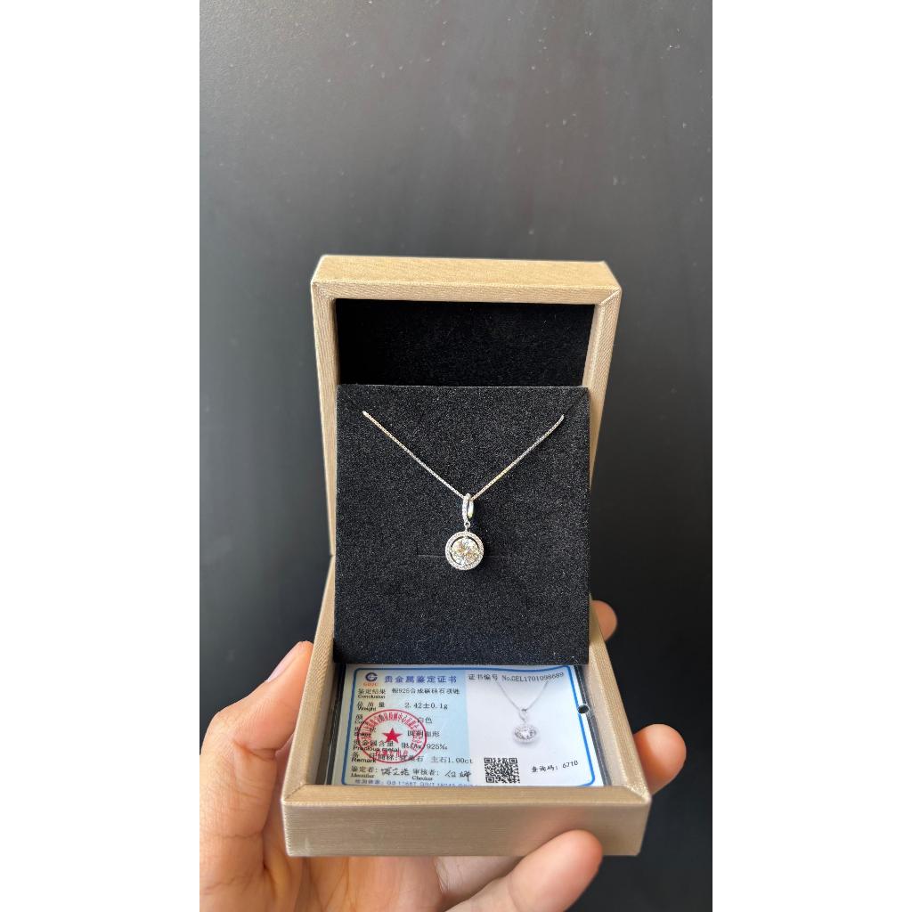 สร้อยคอเงิน Moissanite ( KSM 34 ) 1CT