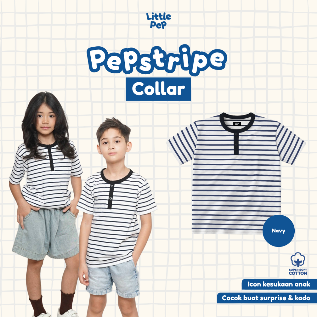 Little Pep - PEPSTRIPE COLLAR - เสื้อยืดเด็ก+ผู้ใหญ่