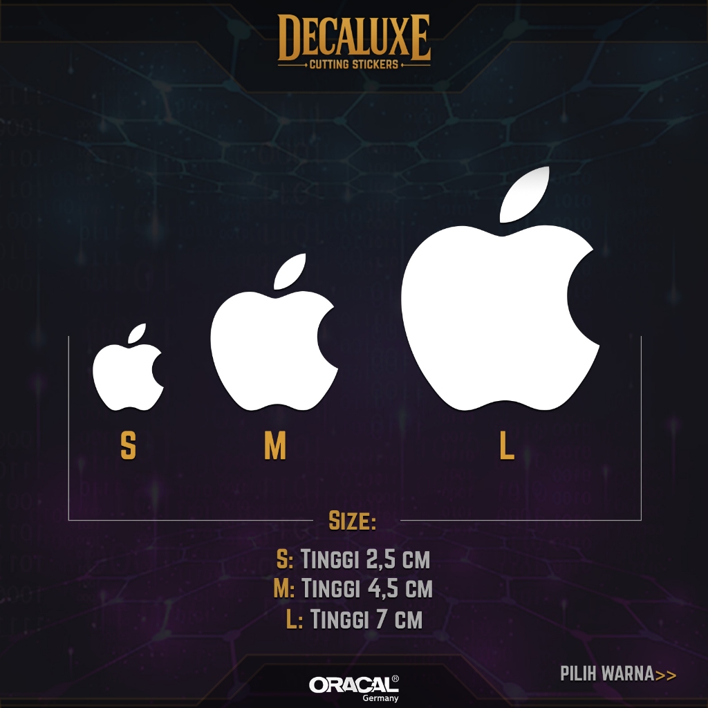สติ๊กเกอร์ตัดโลโก้ APPLE - สติ๊กเกอร์โลโก้ Apple สําหรับแล็ปท็อป M1 M2 M3 M4 M5 Iphone Ipad Macbook รถจักรยานยนต์หมวกกันน็อค Tumbler แก้ว