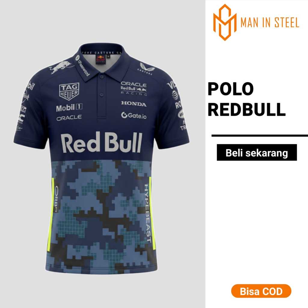 เสื้อโปโลแขนสั้นผู้ชายพรีเมี่ยม F1 Redbull