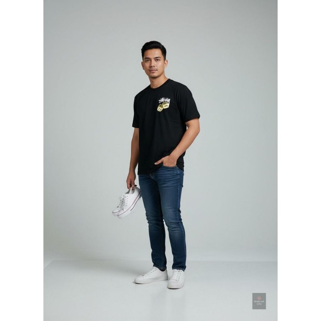 เสื้อยืด Stussy Dice Black Size L Fulltage
