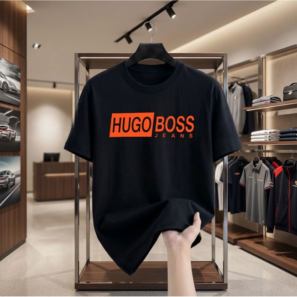 พรีเมี่ยม DISTRO เสื้อยืด HUGO MOTIF ผ้าฝ้าย 100% COMBAD BIGSIZE ผู้ใหญ่เสื้อยืด S-7XL MENS เสื้อยืด