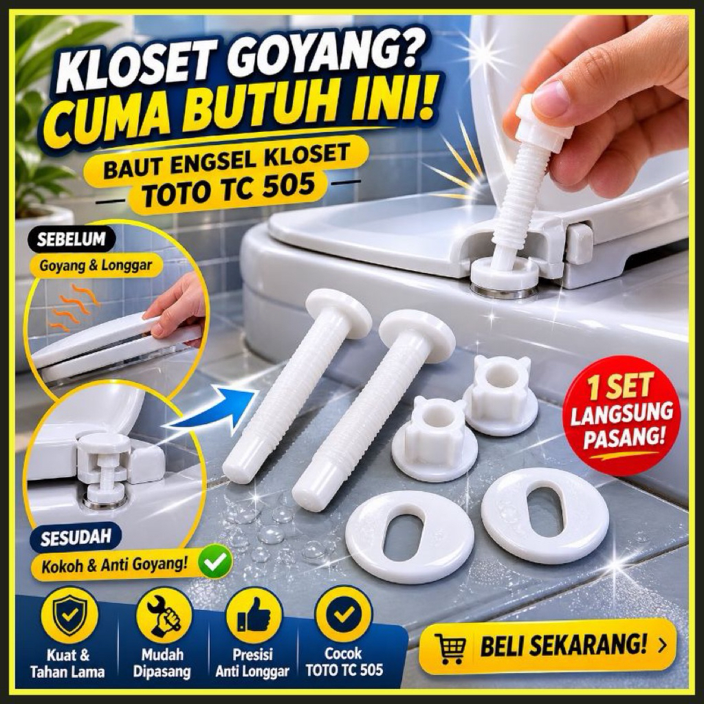 Toto TC 505 สลักเกลียวบานพับฝาชักโครก PVC