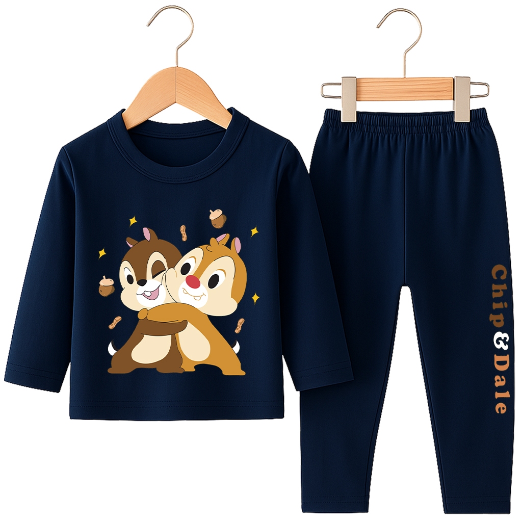 CHIP&DALE ชุดนอนเด็กผู้ชายกางเกงขายาวแขนยาว 3 ปี-10 ปีแฟชั่นเด็ก