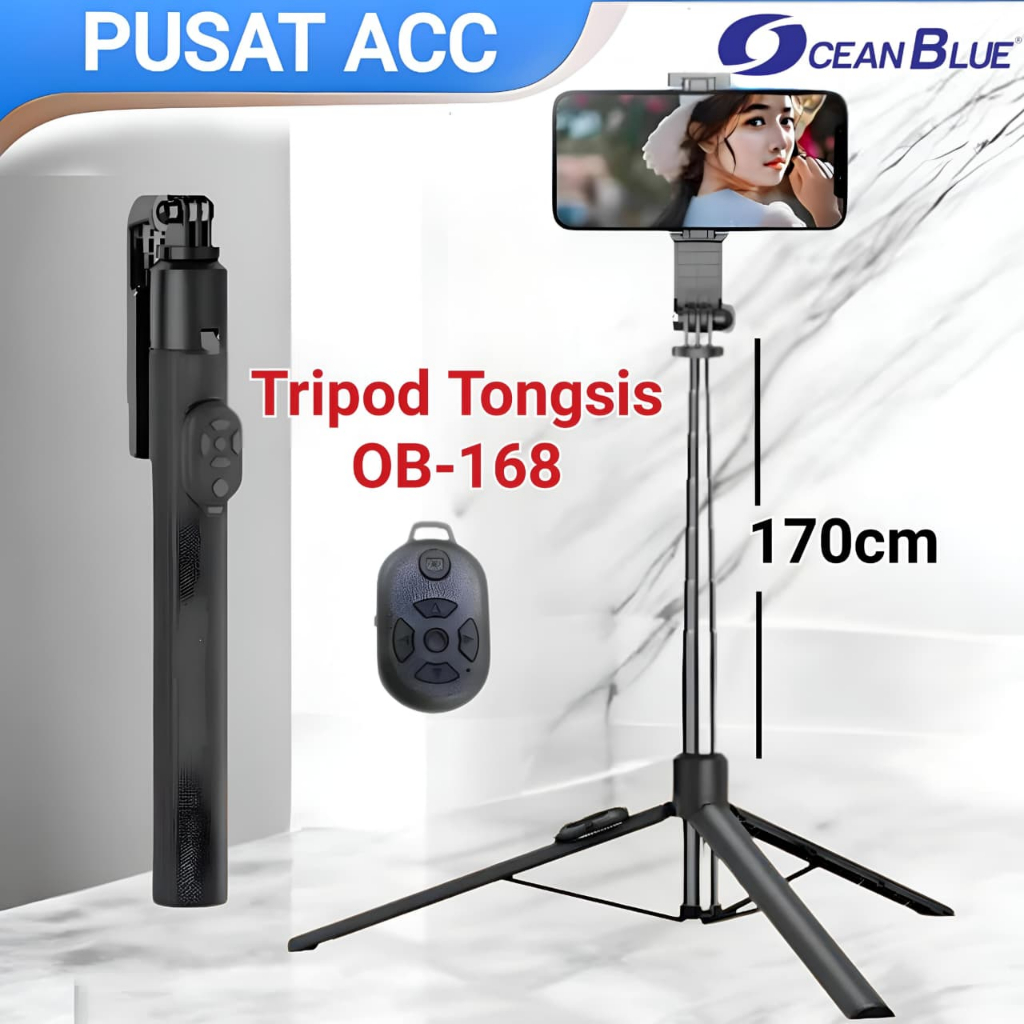 ขาตั้งกล้อง Content Creator OCEANBLUE OB168 170 ซม. ไม้เซลฟี่ Hp Tongsis Remote มัลติฟังก์ชั่น