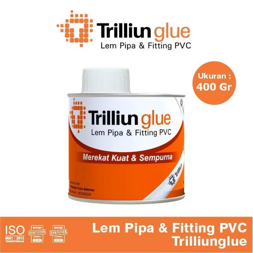 UPVC FITTING PIPE GLUE 400 กรัม TRILLION GLUE CAN