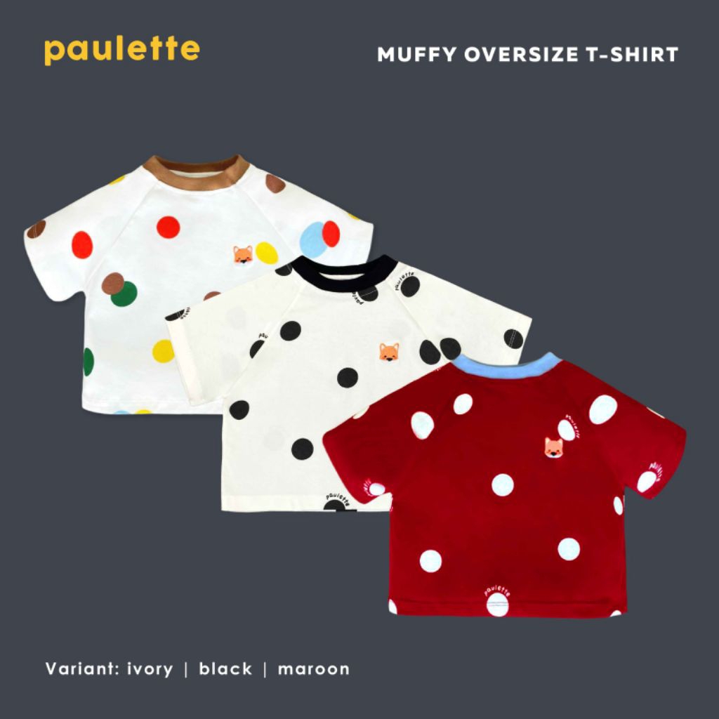 Paulette Kids Muffy เสื้อยืดเด็กโอเวอร์ไซส์ Unisex